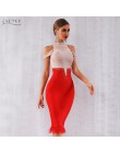 Adyce 2019 nuevo vestido de verano de vendaje para mujer elegante rojo de hombro Sexy pluma Bodycon Club vestido de fiesta de ce