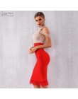 Adyce 2019 nuevo vestido de verano de vendaje para mujer elegante rojo de hombro Sexy pluma Bodycon Club vestido de fiesta de ce