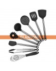 9 Uds. De acero inoxidable de grado alimenticio cuchara de cocina de silicona cuchara de sopa espátula para huevos Turner utensi