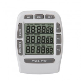 Digital temporizador LCD para cocina magnética temporizadores de temporizador de Cocina 3 canales de hora/Min/seg AM/PM utensili