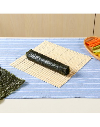Herramienta de Sushi de alta calidad de bambú rodante Mat DIY Onigiri rodillo de arroz pollo rollo de mano cocina japonesa herra