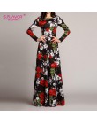 S vestidos de Fiesta delgados de otoño invierno con estampado Floral Vintage de manga larga y cuello redondo elegante para mujer