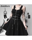Vestido gótico de mujer ojal web cremallera harajuku negro mini vestidos grunge verano 2019 sin mangas sin espalda línea a sexy 