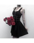Vestido gótico de mujer ojal web cremallera harajuku negro mini vestidos grunge verano 2019 sin mangas sin espalda línea a sexy 