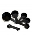 10 Uds juego cuchara negro plástico medidas cucharas cubiertos de postre utensilios de cocina para hornear