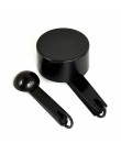 10 Uds juego cuchara negro plástico medidas cucharas cubiertos de postre utensilios de cocina para hornear