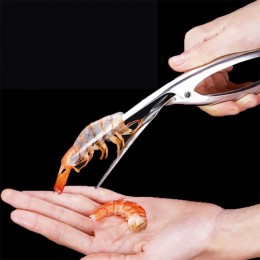 Pelador de camarones utensilios de cocina de mariscos descascarado práctico 304 Acero inoxidable abierto máquina de camarones pe