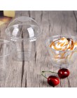 25 uds. 250ml taza de ensalada desechable de plástico transparente recipiente de postre de helado con tapa para Bar Café hogar