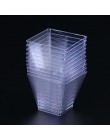 50 piezas de plástico desechables de 60ml parte tazas claro parte transparente Trapezoidal contenedor para jalea yogur Mousses d