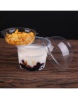 25 uds. 250ml taza de ensalada desechable de plástico transparente recipiente de postre de helado con tapa para Bar Café hogar