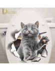 Adhesivo de gato para pared con dibujos animados de varios animales lindos del gatito 3D vívidos decoraciones de baño de la habi