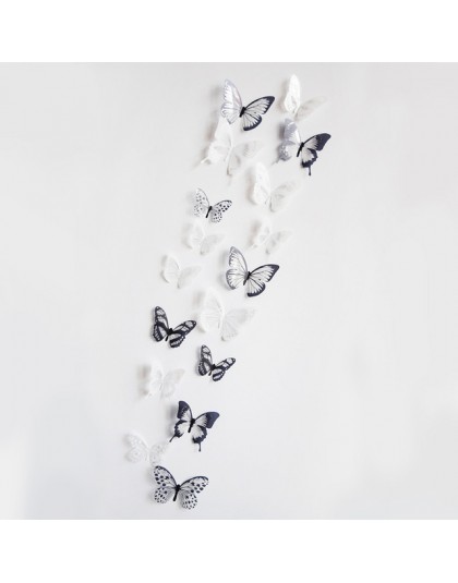 18 pzs pegatina de pared de mariposa de cristal 3D, pegatina artística, decoración para el hogar de pegatinas para la pared, peg