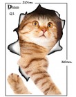 Adhesivo de gato para pared con dibujos animados de varios animales lindos del gatito 3D vívidos decoraciones de baño de la habi