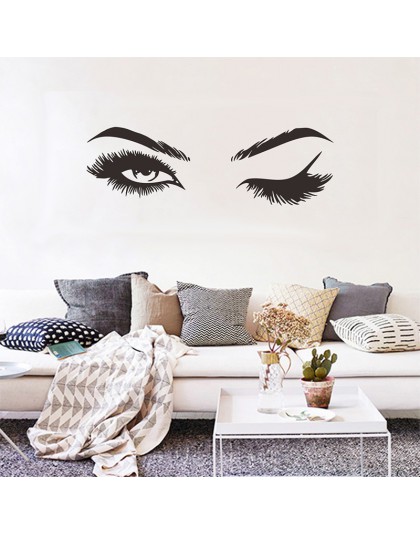Pegatina de chicas para pared de pestañas bonita creativa decoraciones de sala de estar para el hogar papel pintado Mural calcom