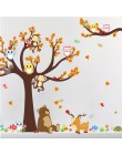 Dibujos Animados bosque rama Animal búho mono oso ciervo pegatinas de pared para niños habitaciones niños niñas niños dormitorio