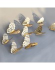 12 Uds 3D mariposa hueco pared pegatina para decoración del hogar DIY mariposas nevera adhesivos decoración de dormitorio fiesta