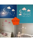 Personalizado personalizado nombre nube Luna pegatina de pared de estrella vinilo arte calcomanías para bebés niños habitación d