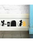 Divertido amor ratón agujero pegatinas de pared para niños habitaciones calcomanías de pared arte para mural de vinilo decoració