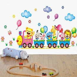 BestP tren etiqueta de la pared para niños casa habitación decoración vivero calcomanía Mural niños, cartel de bebé casa Mural d