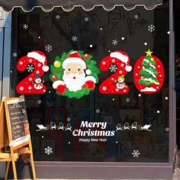 DIY Feliz Navidad pared pegatinas ventana cristal calcomanías de Festival murales de Santa año nuevo adornos navideños para el h