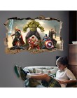 Película de dibujos animados de Los Vengadores pared pegatinas para habitaciones de niños, Decoración de casa 3d efecto decorati