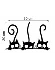 Encantadoras pegatinas de pared animales de tres gatos negros DIY decoración de la habitación vinilo de la personalidad calcoman