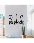 Encantadoras pegatinas de pared animales de tres gatos negros DIY decoración de la habitación vinilo de la personalidad calcoman