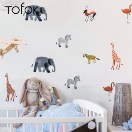 Tofok 24 Uds estilo escandinavo pared pegatinas de dibujos animados calcomanía de animal para pared habitación dormitorio Pared 