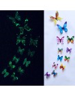 12 Uds. Pegatinas luminosas de pared de mariposa decoraciones 3D pegatinas de arcoíris decoración de pared animales pegatinas de