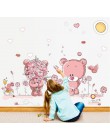 Etiqueta de la pared de la flor del conejo del gato de la historieta rosada para las muchachas del bebé decoración del hogar par