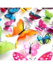 12 pzs pegatina de muro de mariposas de doble capa 3D para la pared, para decoración del hogar, pegatinas e imanes para el frigo