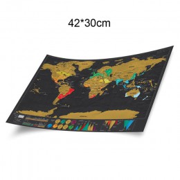 1 Uds. Deluxe borrar mapa del mundo negro rasguño del mapa del mundo personalizado rasguño de viaje para Pegatinas de pared de d
