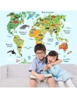 Nuevo 037 pegatinas de pared de dibujos animados de animales del mapa del mundo para habitaciones de niños decoraciones para el 