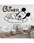 Etiqueta engomada de la pared del vinilo del nombre de Mickey Mouse para la decoración de la habitación de los niños