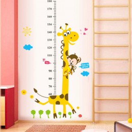 Tabla de altura para niños pegatina de pared decoración de dibujos animados jirafa altura regla pegatinas de pared decoración de