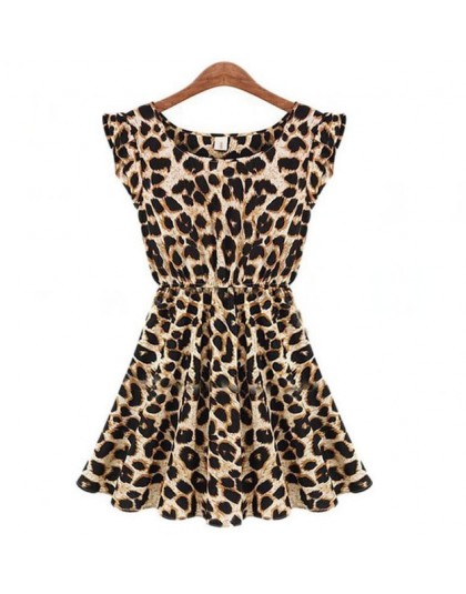 Vestido estampado CUHAKCI vestidos de verano para mujer Vestido de leopardo talla grande S-XL Vestido de playa ajustado para chi