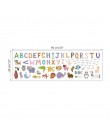 Dibujos Animados jungla salvaje 26 letras alfabeto animales pegatinas de pared para niños habitaciones decoración del hogar niño