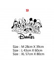 Nombre personalizado Mickey Minnie Mouse vinilo pegatina decoración de pared para habitación de niños habitación pegatinas de pa