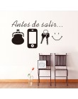 Español citas pegatinas de pared para sala de puerta diario antes de dejar recordatorio casa decoración vinilo mural calcomanías