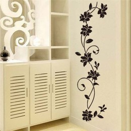 Flor negra vid pegatinas de pared para refrigerador ventana armario decoraciones para el hogar Diy calcomanías para el hogar art