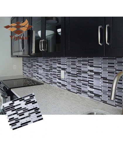 Mosaico adhesivo alicatados de la pared de La etiqueta engomada vinilo baño cocina casa decoración DIY W4