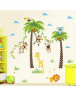 Jirafa León mono palmera bosque animales pegatinas de pared para habitación de niños habitación de los niños calcomanías de pare
