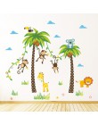 Jirafa León mono palmera bosque animales pegatinas de pared para habitación de niños habitación de los niños calcomanías de pare