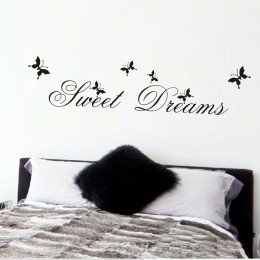 Dulces sueños pegatinas de pared decoración de dormitorio diy calcomanías para el hogar mural para citas Impresión de arte carte