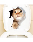 Gatos 3D pegatina de pared de baño pegatinas agujero ver perros vivos baño decoración del hogar Animal pegatinas artísticas de v
