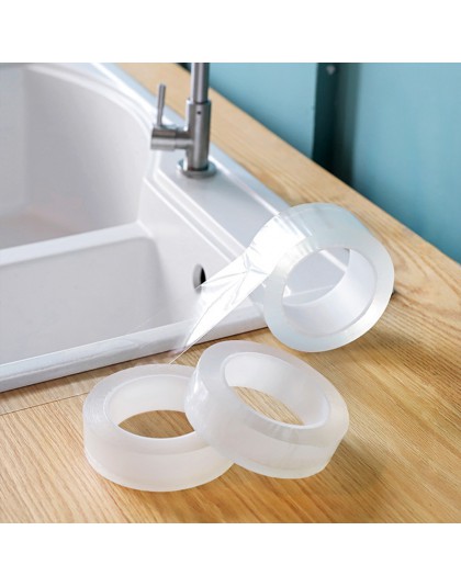 Pared esquina línea pegatina de cerámica PVC impermeable cinta para cocina accesorios de baño autoadhesivos transparentes