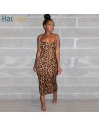 HAOYUAN Sexy Cheetah leopardo estampado Midi Vestido Mujer ropa talla grande Vestido elegante Spaghetti Strap Bodycon noche Club