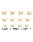 NieNie 12 unids/lote 3D pegatinas de pared de mariposa hueca para niños habitaciones decoración del hogar DIY mariposas nevera a