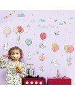 Lo más nuevo de dibujos animados globo conejo patrón de combinación pegatina de pared creativa niños dormitorio decoración extra