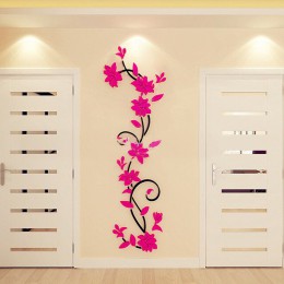 Pegatinas de pared de vid decoración del hogar grandes flores de papel sala de estar dormitorio decoración de la pared pegatina 